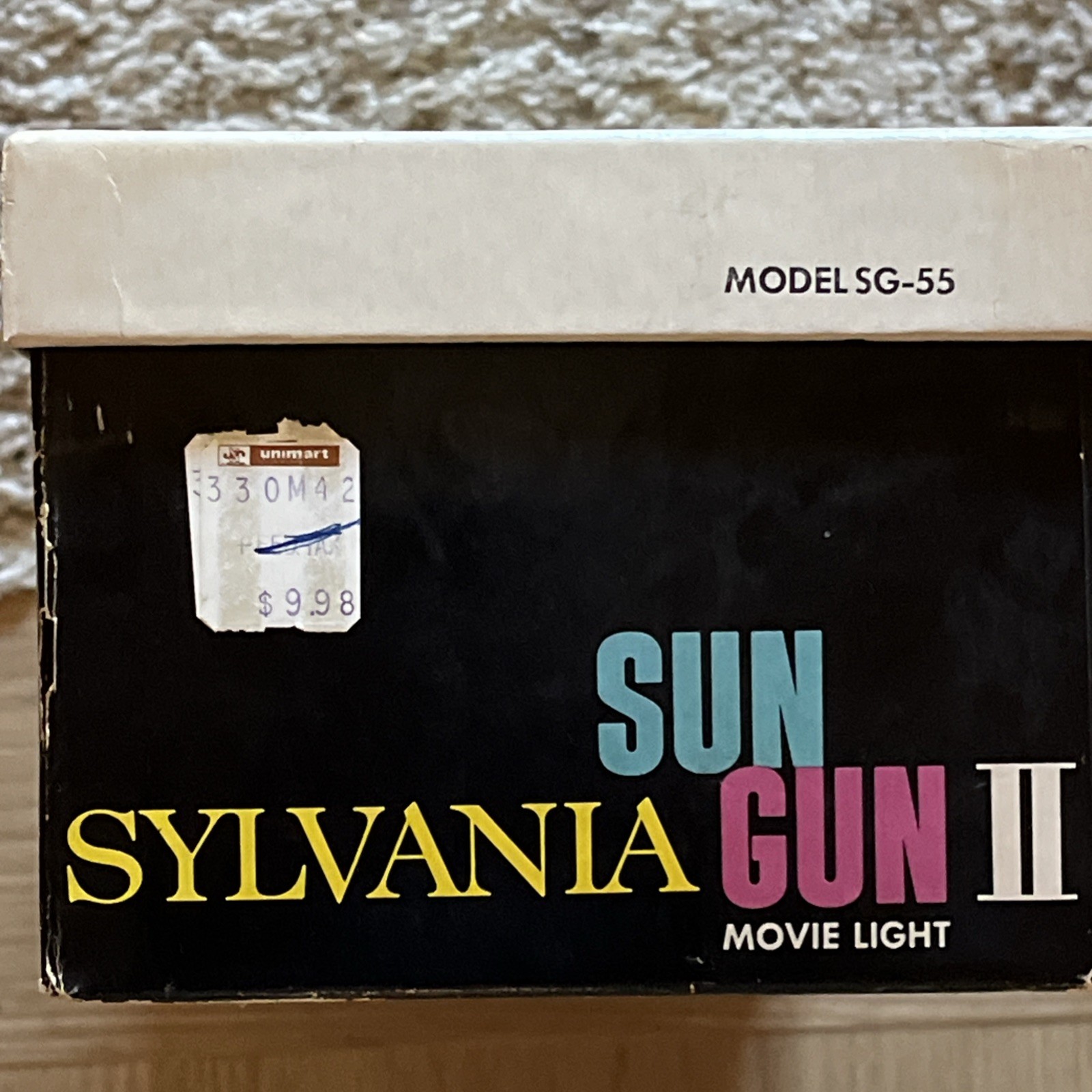 VINTAGE SYLVANIA SUN GUN II MOVIE LIGHT MODEL SG-55, Box And Instructions