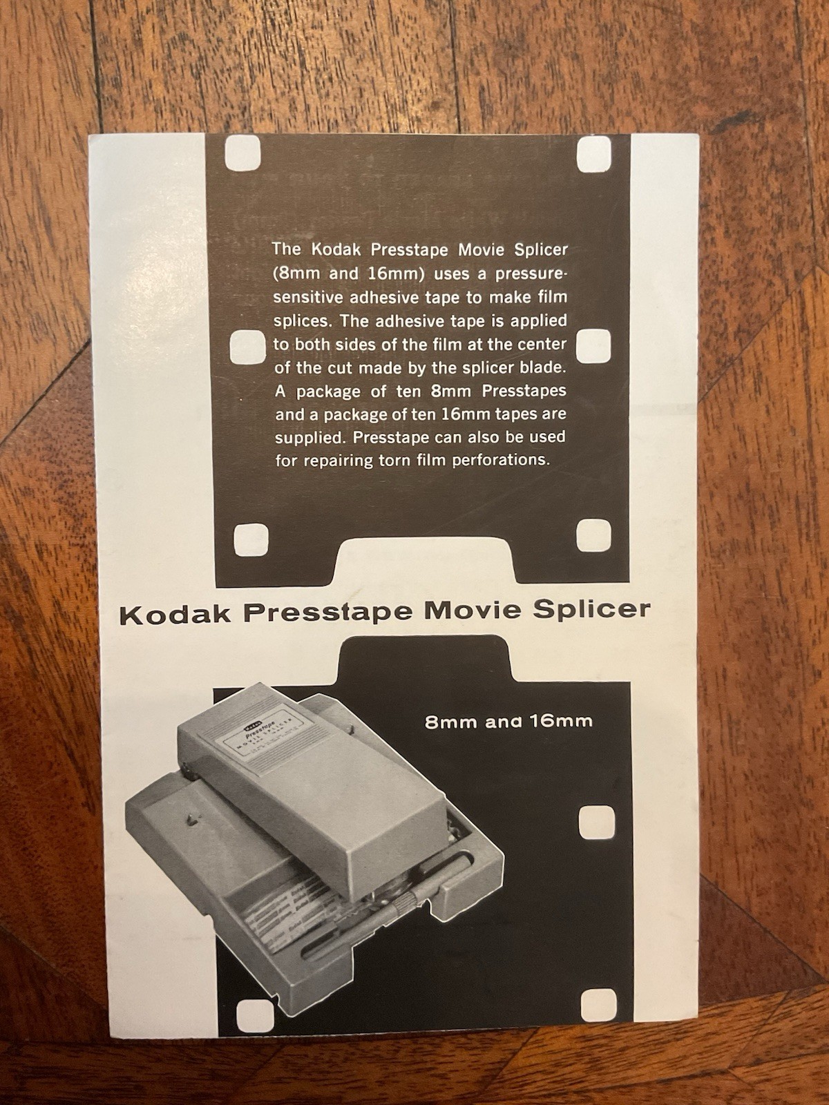 Kodak Press tape Movie Splicer Manual