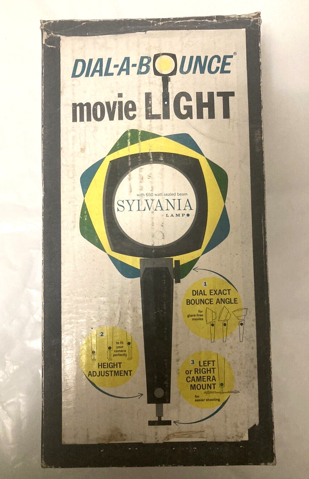 Vintage Sylvania Dial-A-Bounce 8mm Super 8 Movie Camera Light 110 and 220V WORKS