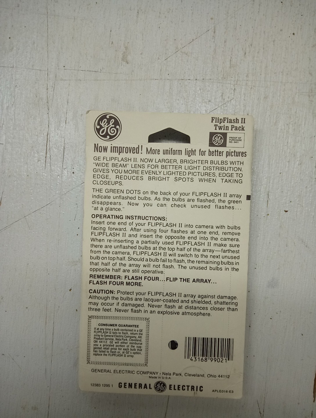 GE Flip Flash II Twin Pack Original Packaging 16 Flashes New Old Stock