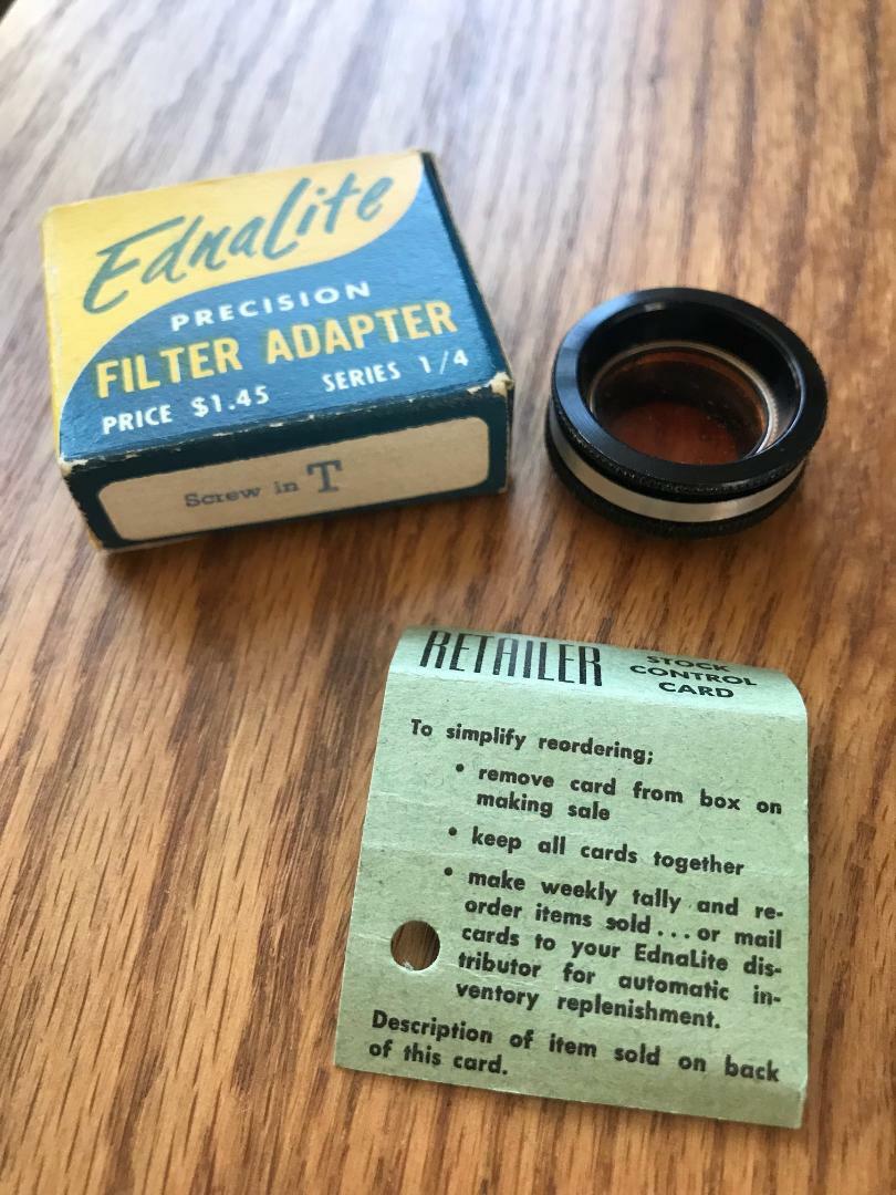 Vintage Ednalite Filter Lot Precision Adapter & Gold Heritage in Original Box