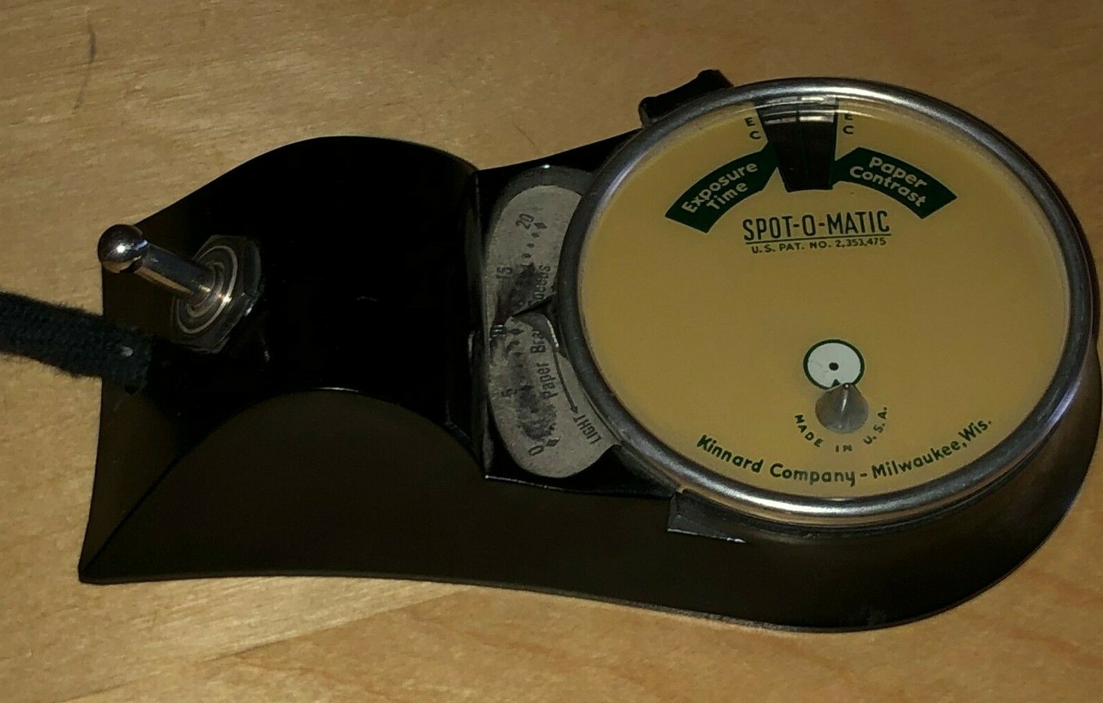 Vintage Kinnard Spot-O-Matic Enlarging Meter Camera Paper Contrast Exposure Time