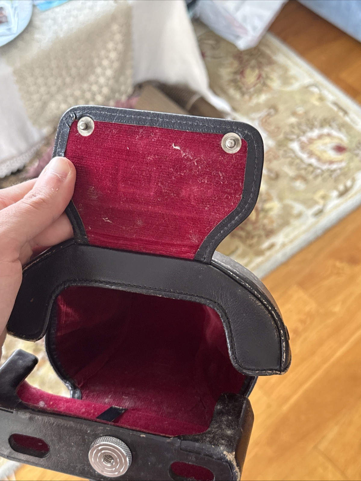 Minolta AE Camera Case Black Leather Red Interior For Minolta Type Case(s)
