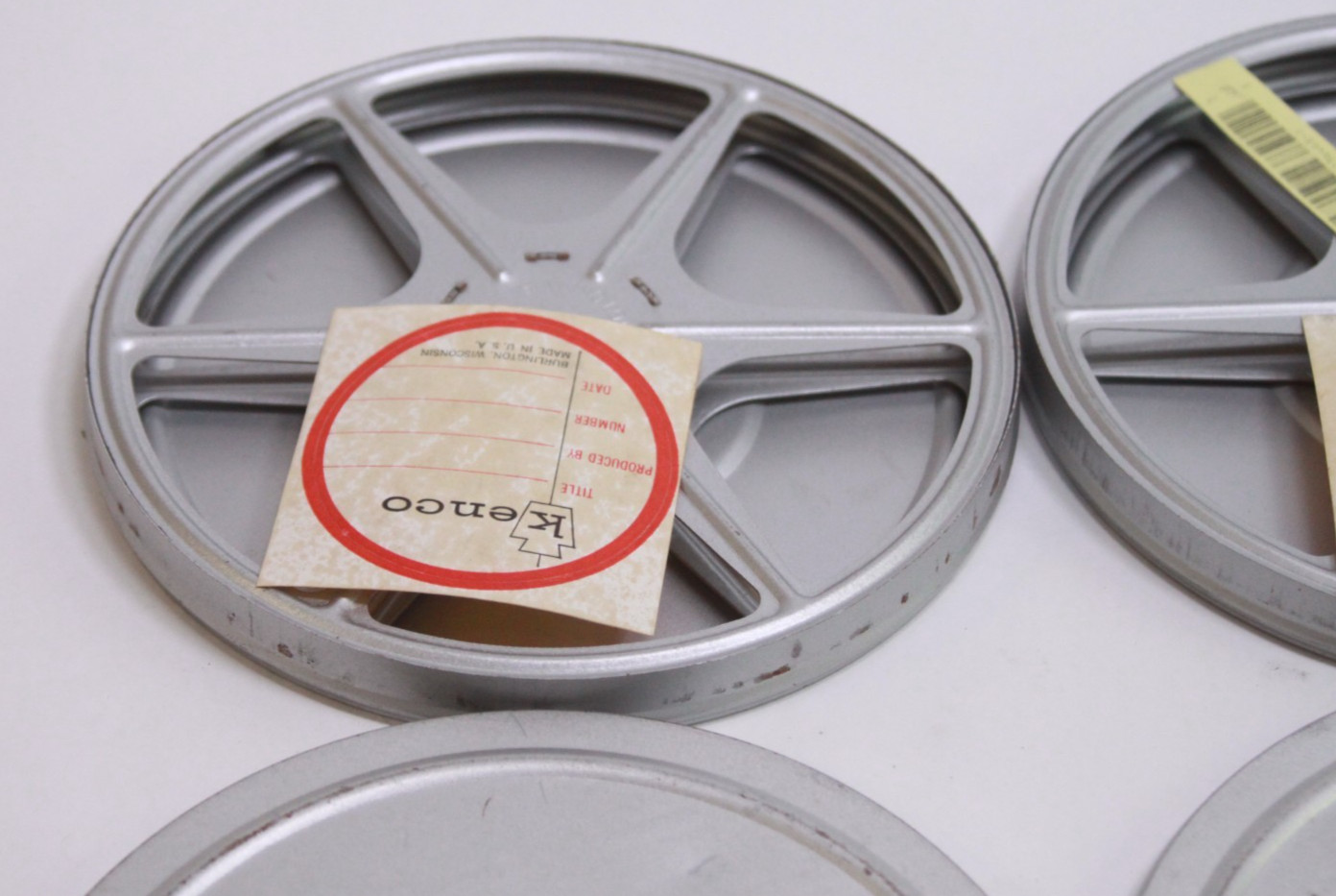 Lot of 2 Vintage 6″ Kenco 8mm Super 8 Film Reel with Cans Silver