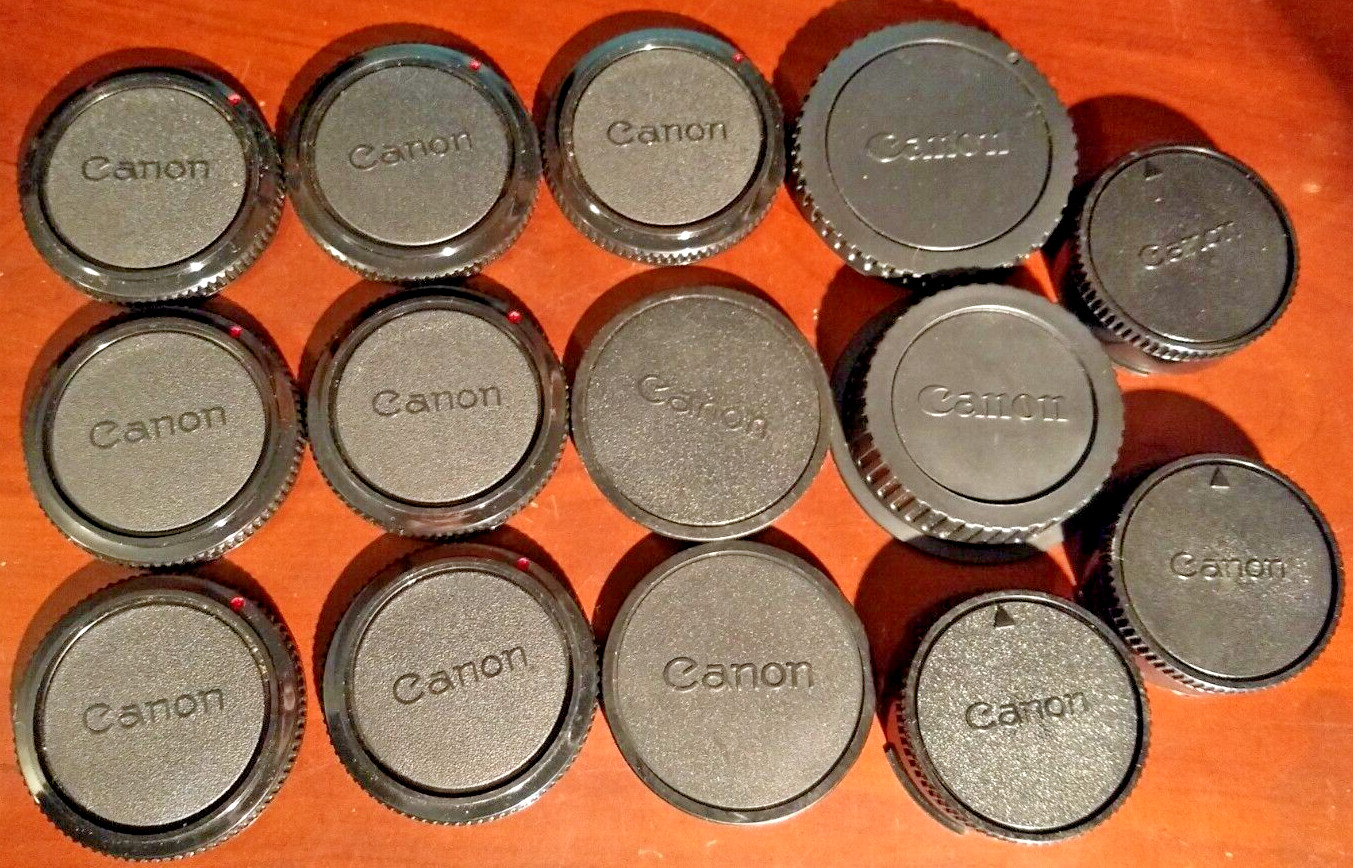 14 misc. CANON Lens Caps Replacement Camera Parts some have red dots