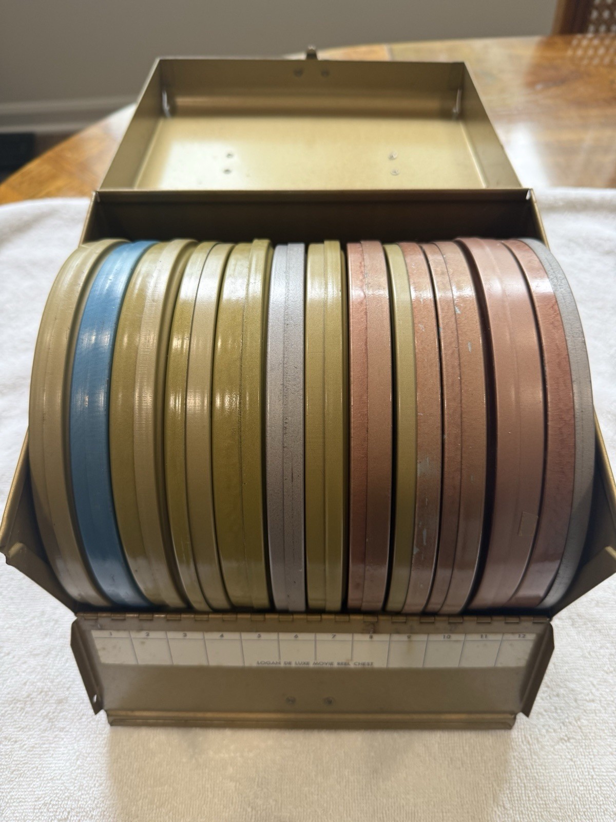 8mm Film-reel Canisters With Storage Case. All Canisters Are Empty-no Film.