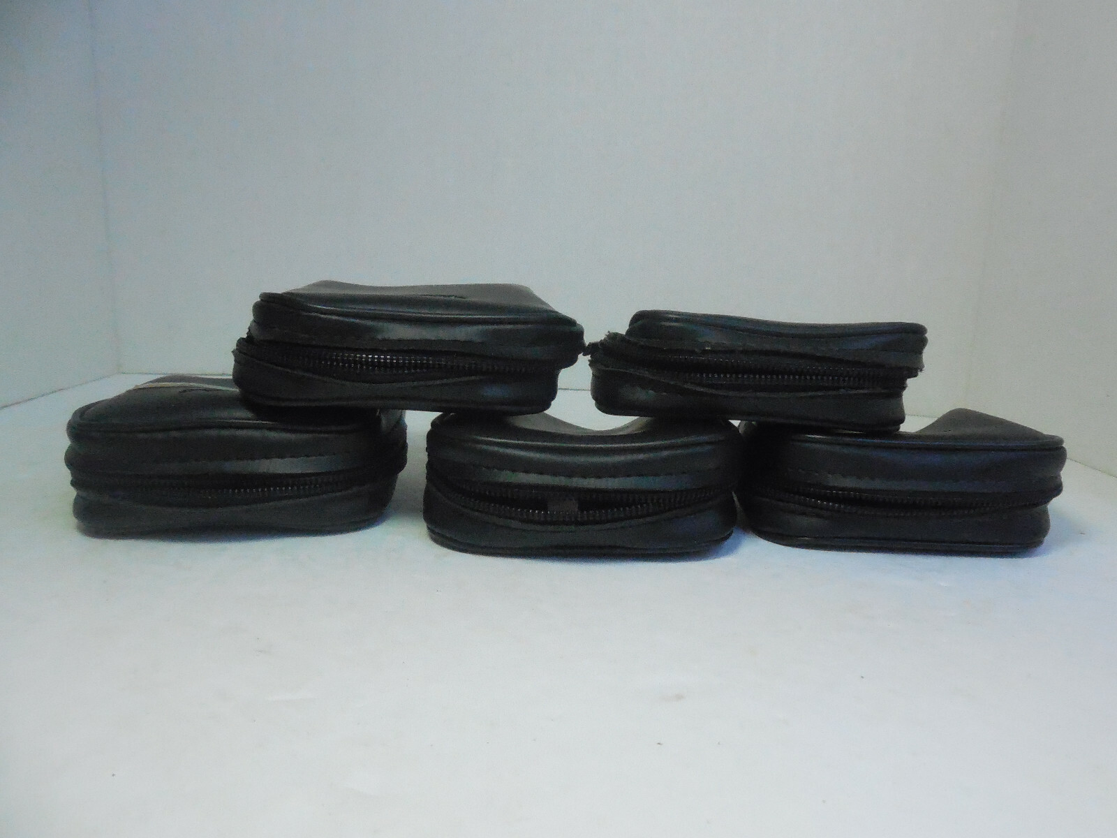Five Vintage Black Vinyl Rollei 35mm Cases Camera Lens Zippers Working