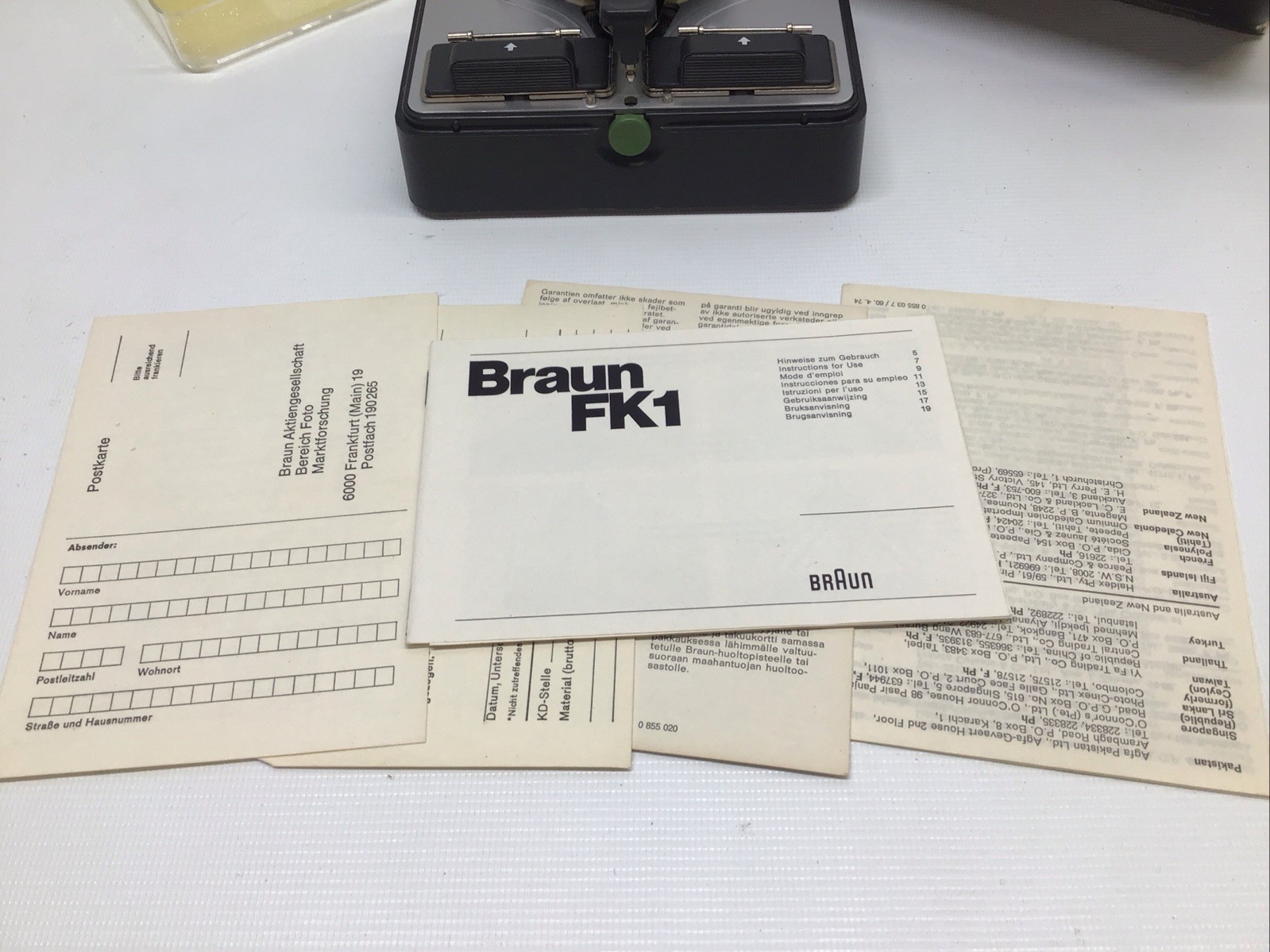Braun AG Frankfurt/M West Germany FX-1 Motorklebepresse Super 8 Film Splicer