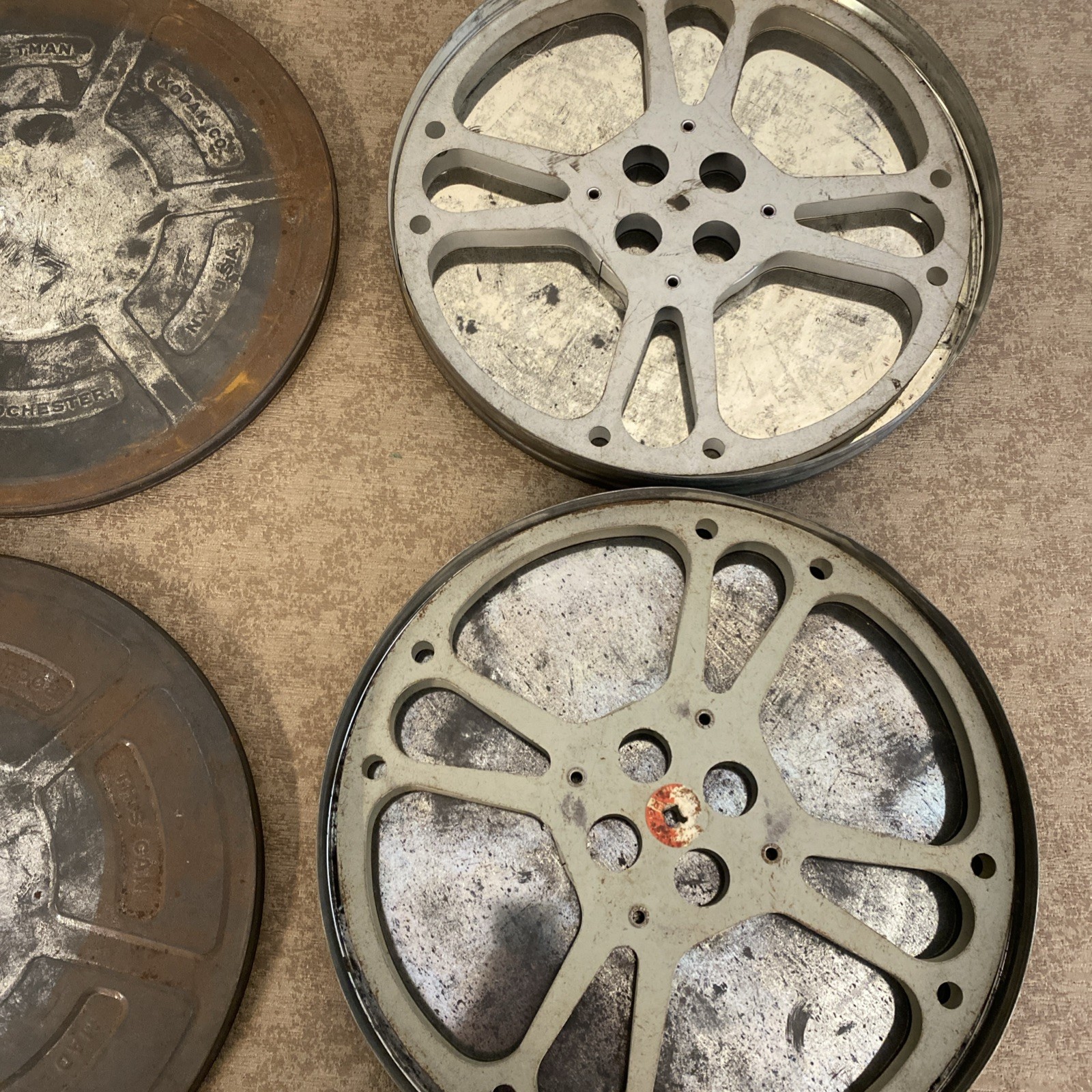 Lot of 2 Vintage 16mm Eastman Kodak 13 3/4Film Reel & Canister 1600 Feet RARE #2