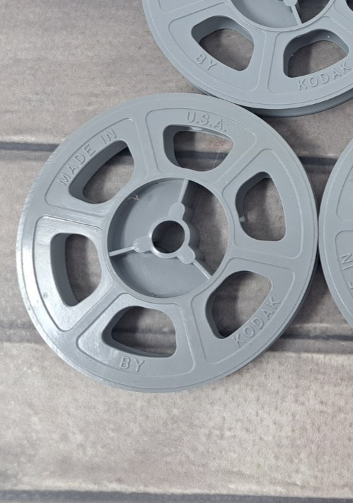 Lot 5 Vintage Kodak 3″ 8mm Movie Film Reels Gray Tenite Made in USA