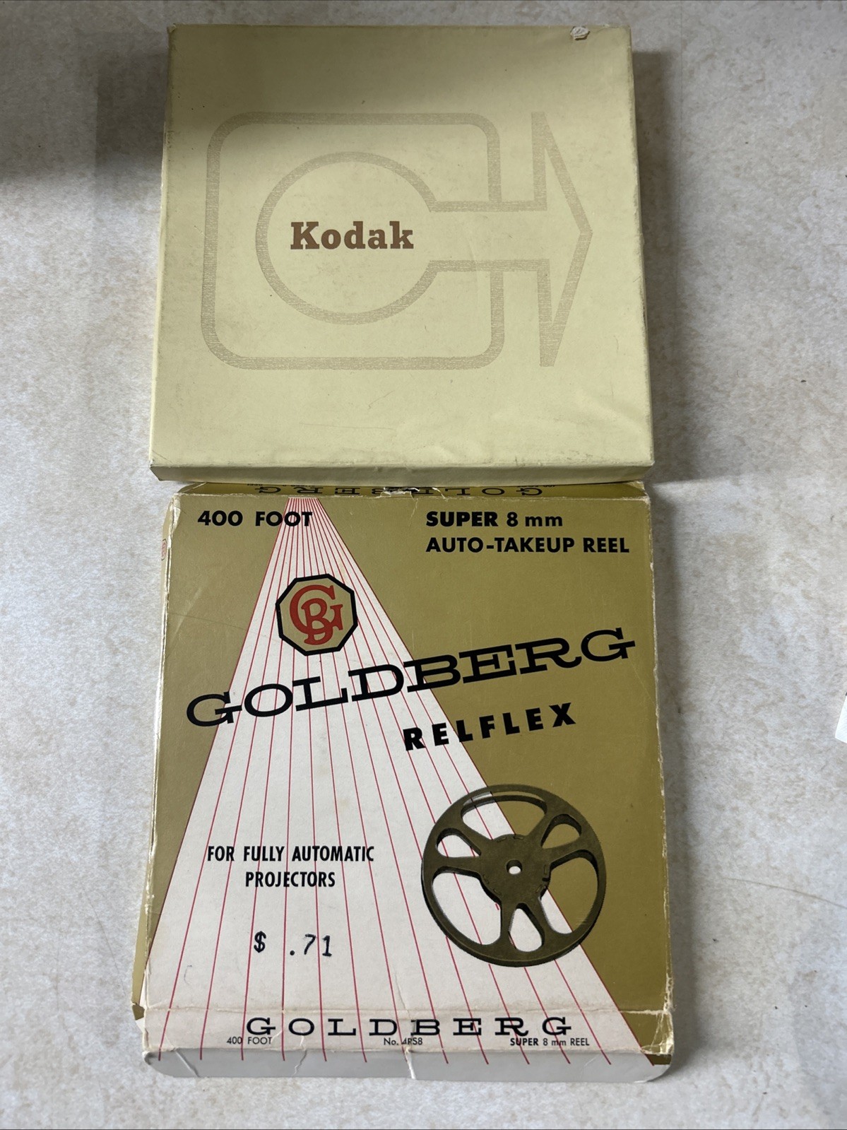 2 Vintage In Original Box Metal Movie Film Reels