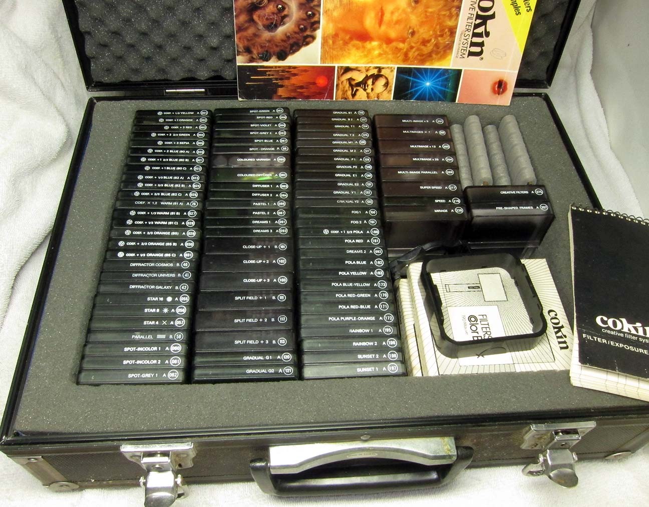 HUGE LOT of 87 COKIN FILTERS -Colored & FX w/CASE.Photography Camera Lens FILTER