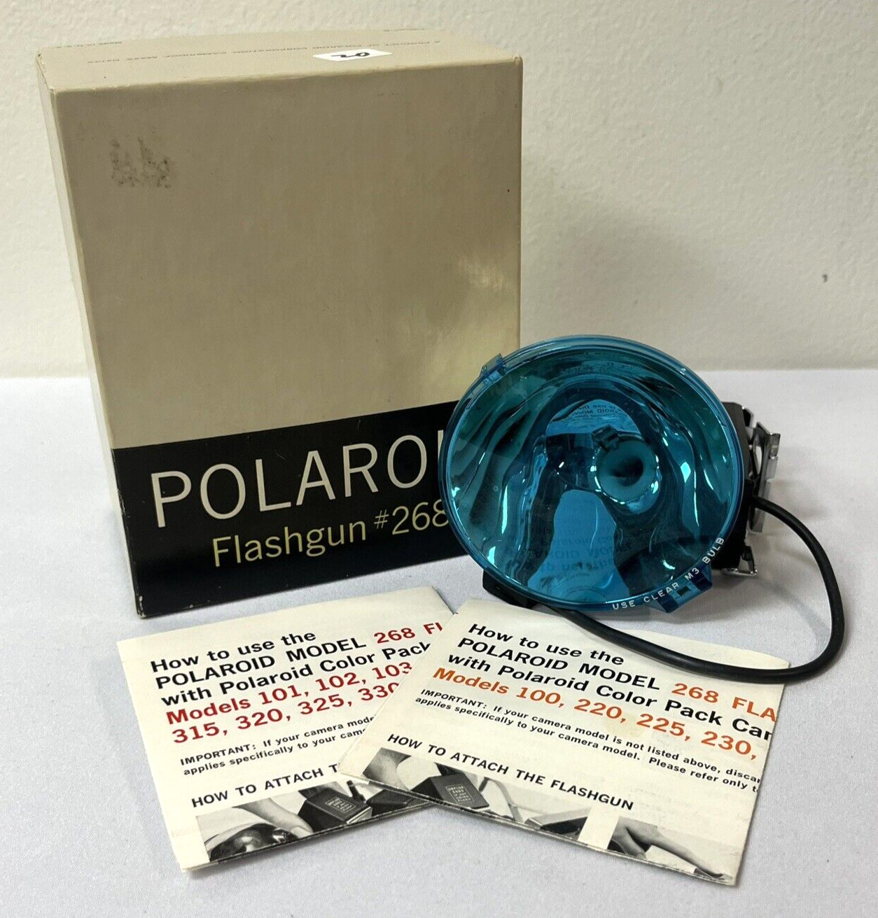 Vintage Polaroid Flash Gun Flash Bulb #268 w/ Instructions & Original Box