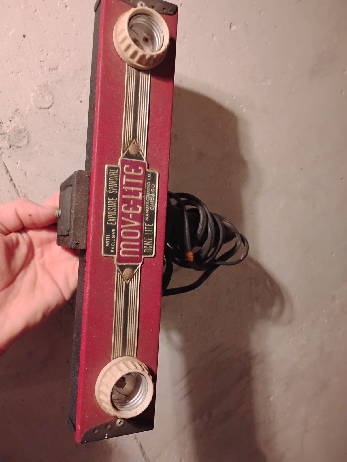 VINTAGE ACME LITE MOV-E-LITE 2-bulb filming set as is