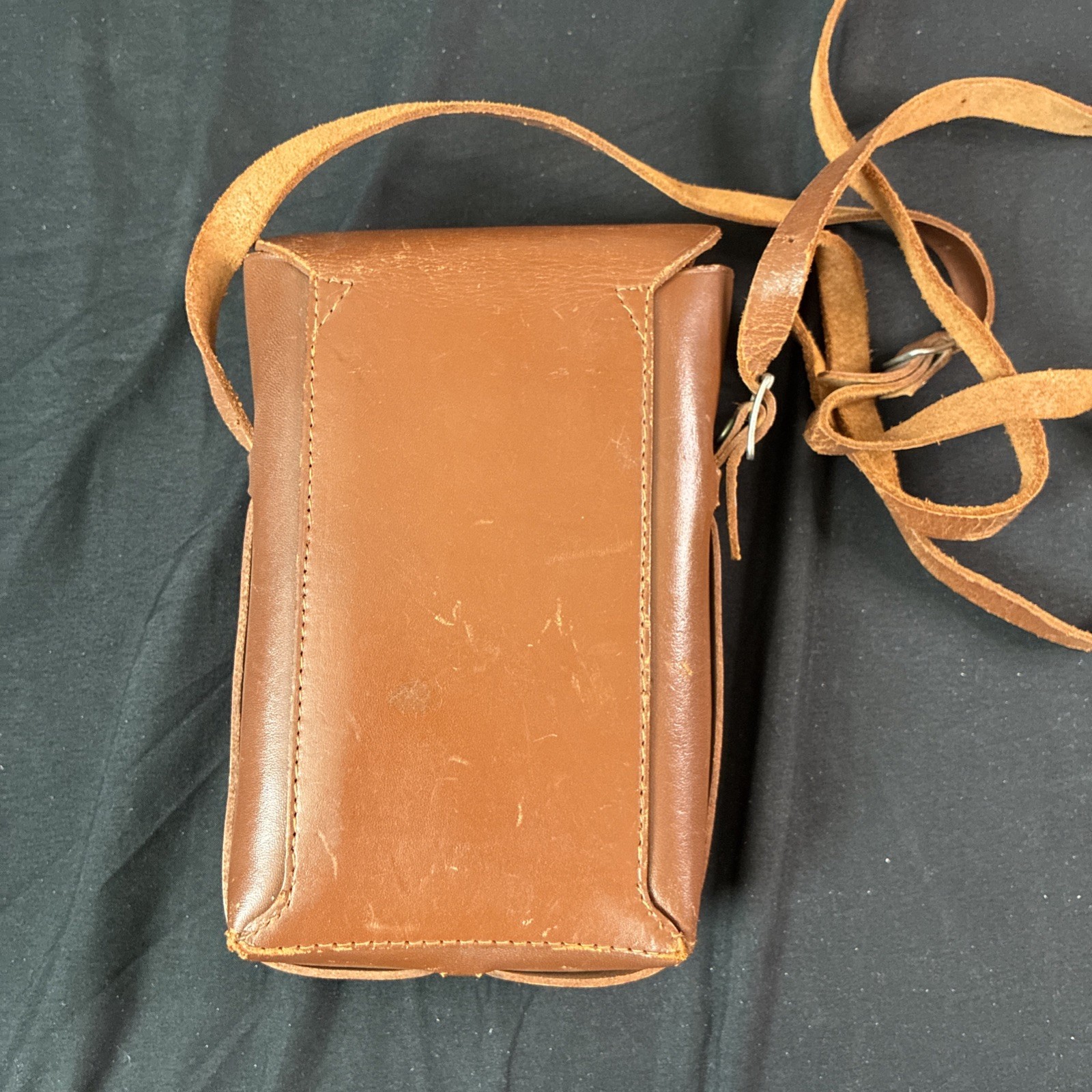 Vintage Kodak Snapback Brown Genuine Leather Camera Case With Strap Made In USA