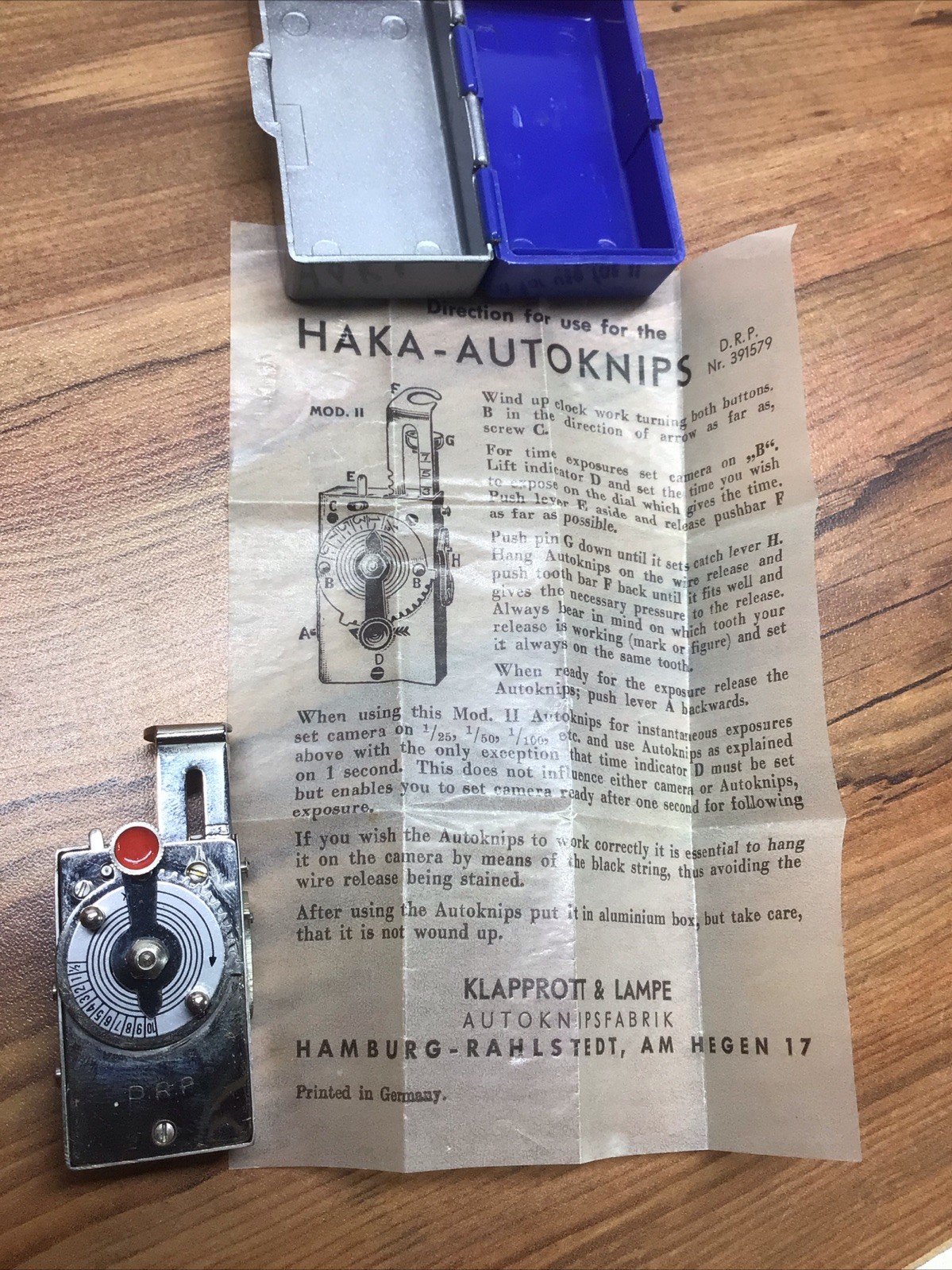 Vintage Haka Autoknips II Mechanical Self Timer D.R.P. Made in Germany