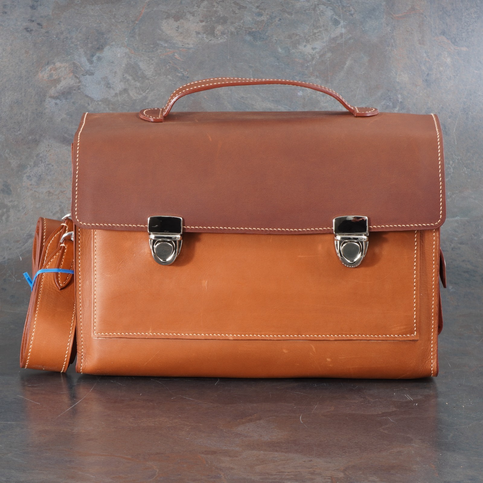 :Decrypto Custom Brown/Tan Swift Leather Camera Bag for Leica M – 1 of 1