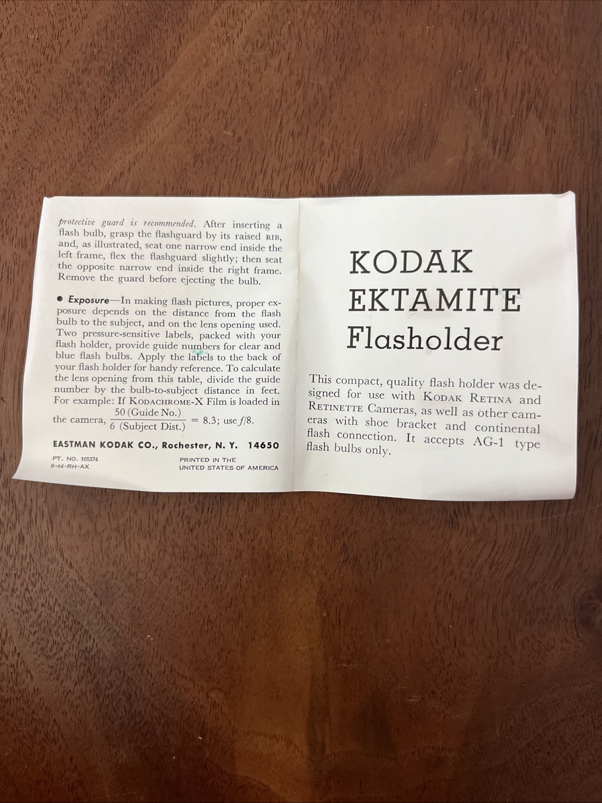 Kodak Ektamite Flasholder No. C 100F in Case In Original Box w/ instructions