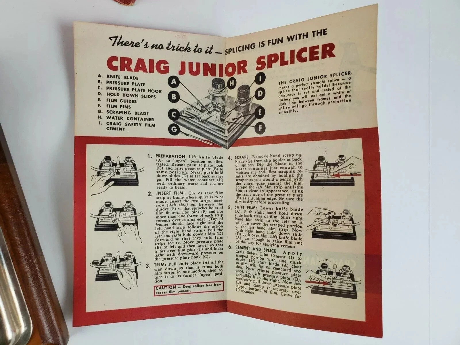 Vintage Craig Junior Splicer 8-16mm Movie Photo Reel Movie Supply Company