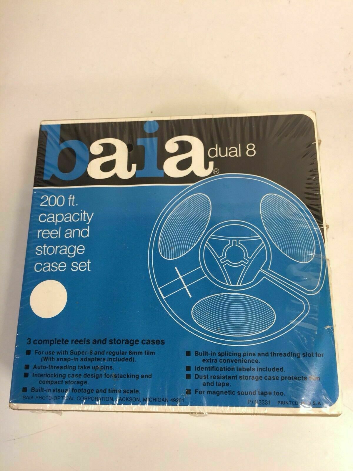 Baia Dual 8 200 Ft Reel With Storage Case Set Of Three 3 Pack Sealed In Package