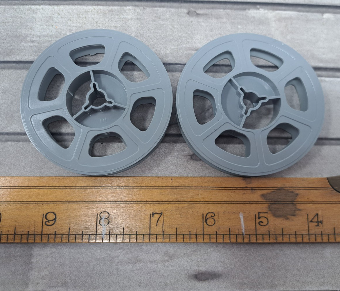 Lot 5 Vintage Kodak 3″ 8mm Movie Film Reels Gray Tenite Made in USA
