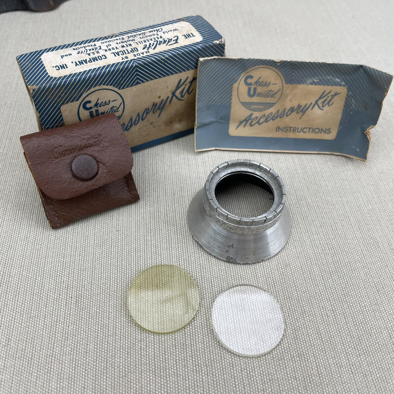 Chess United Vintage Sunshade Filter Holder, Portrait Lens, Chrome-Yellow Filter