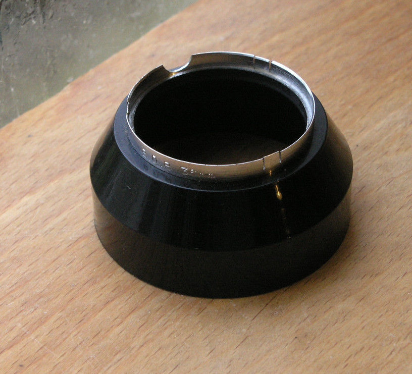 36mm push fit lens hood slip on shade GB plastic and brass mount–