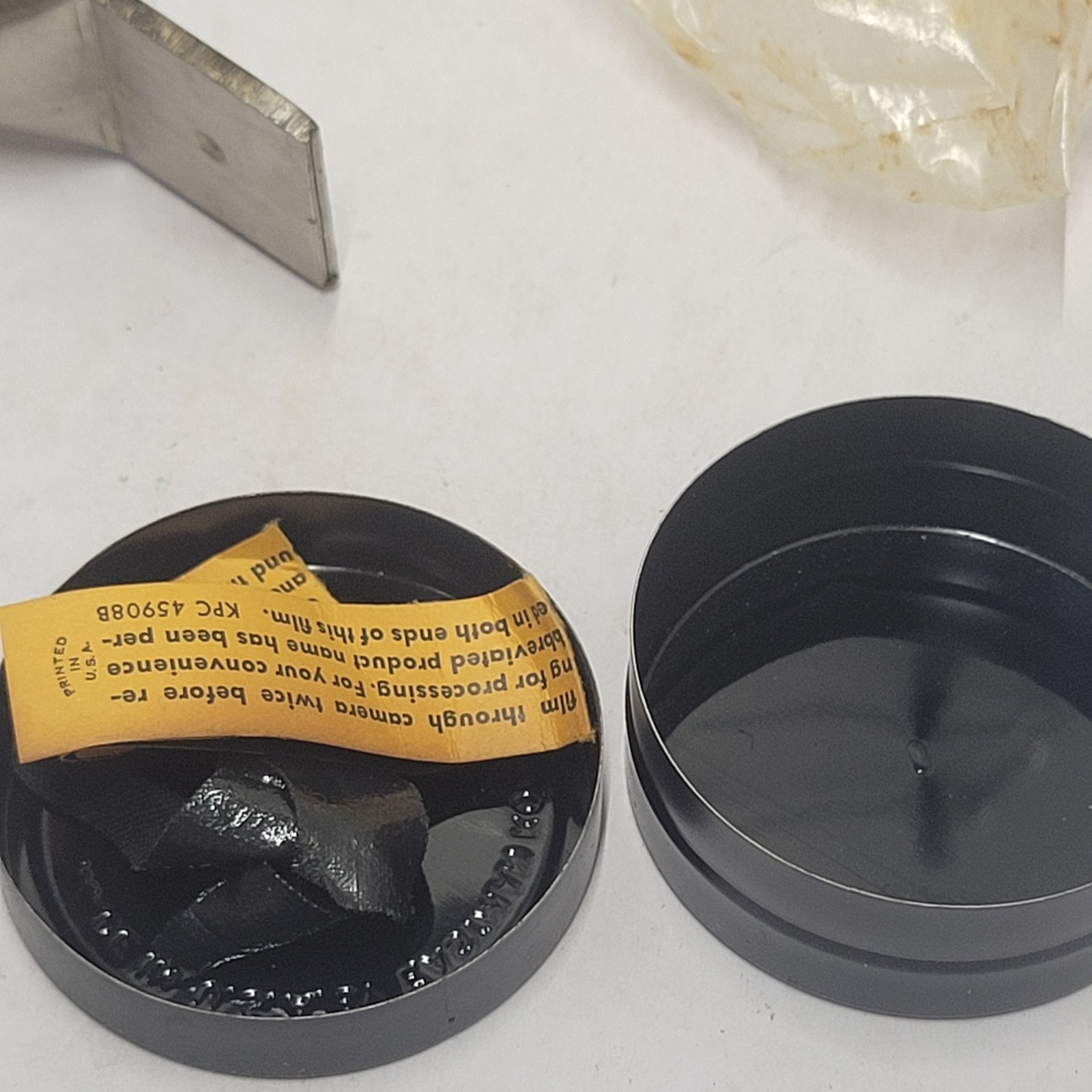 Vtg Metal Film Case Filled With Reels, Kodak Cement Filmo Projector Oil, Tin