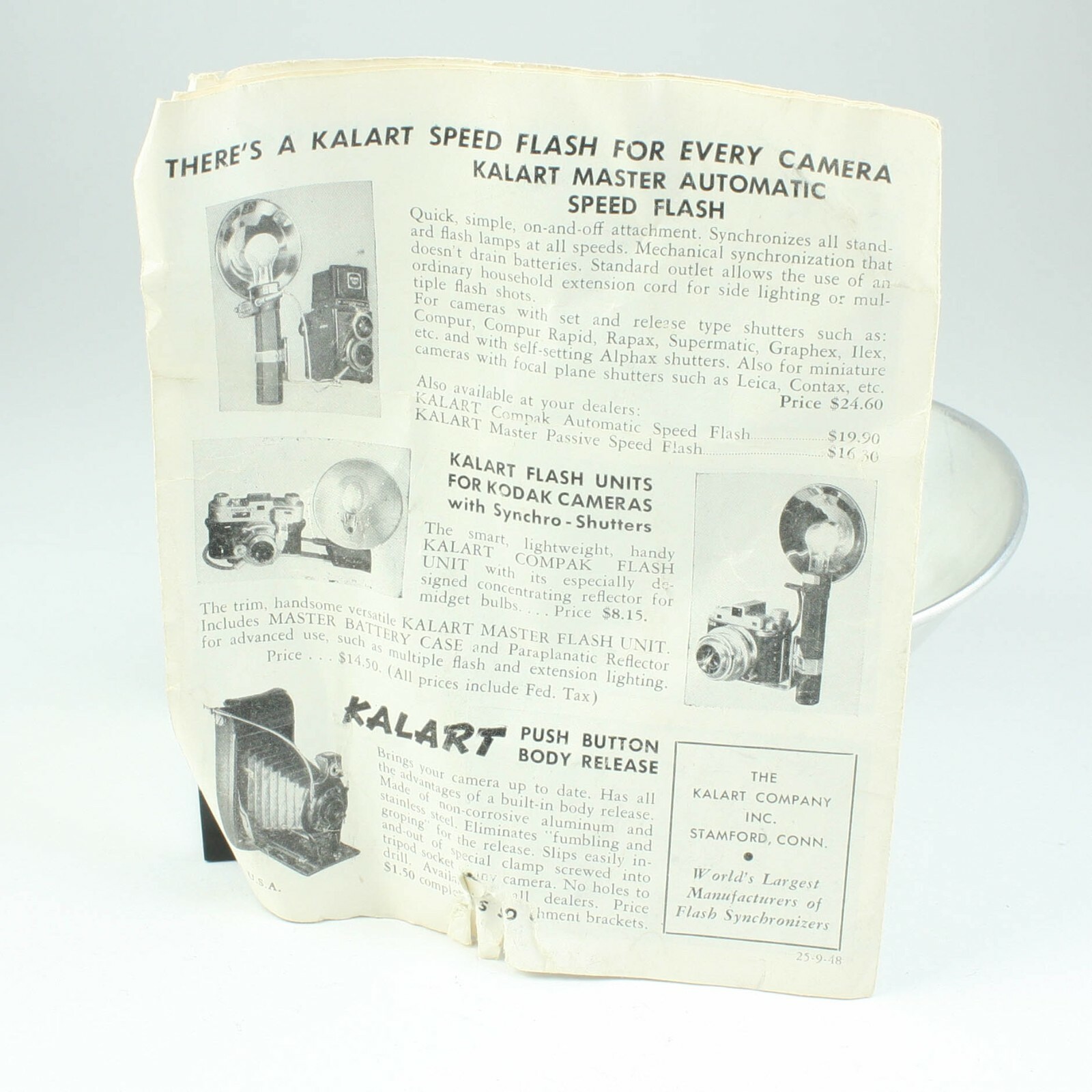 Kalart Compak Speed Flash + Instructions – Vintage Bulb Unit