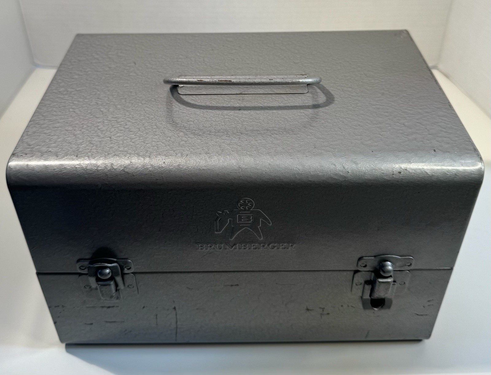 Vintage Metal film reel storage case by Brumberger