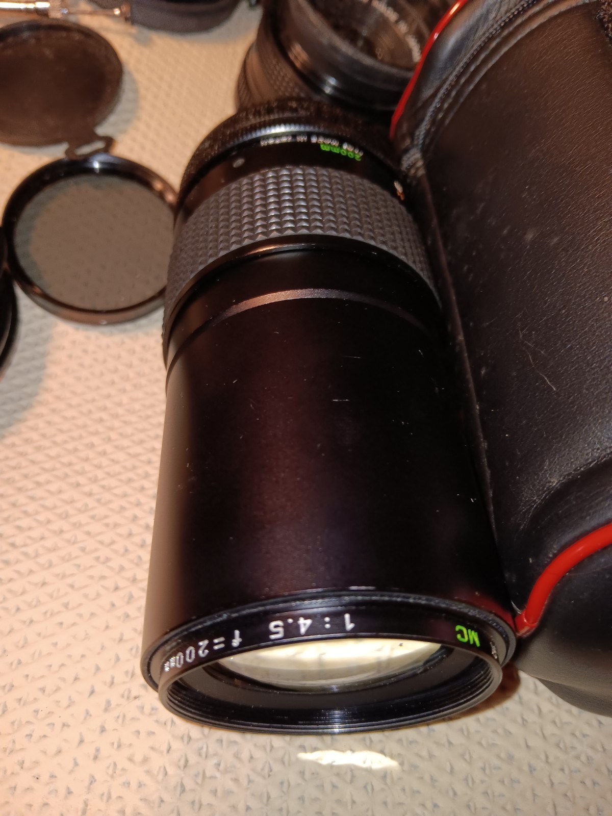 VINTAGE LOT OF CAMERA LENS, FLASHES LENS COVER, LENS CASES