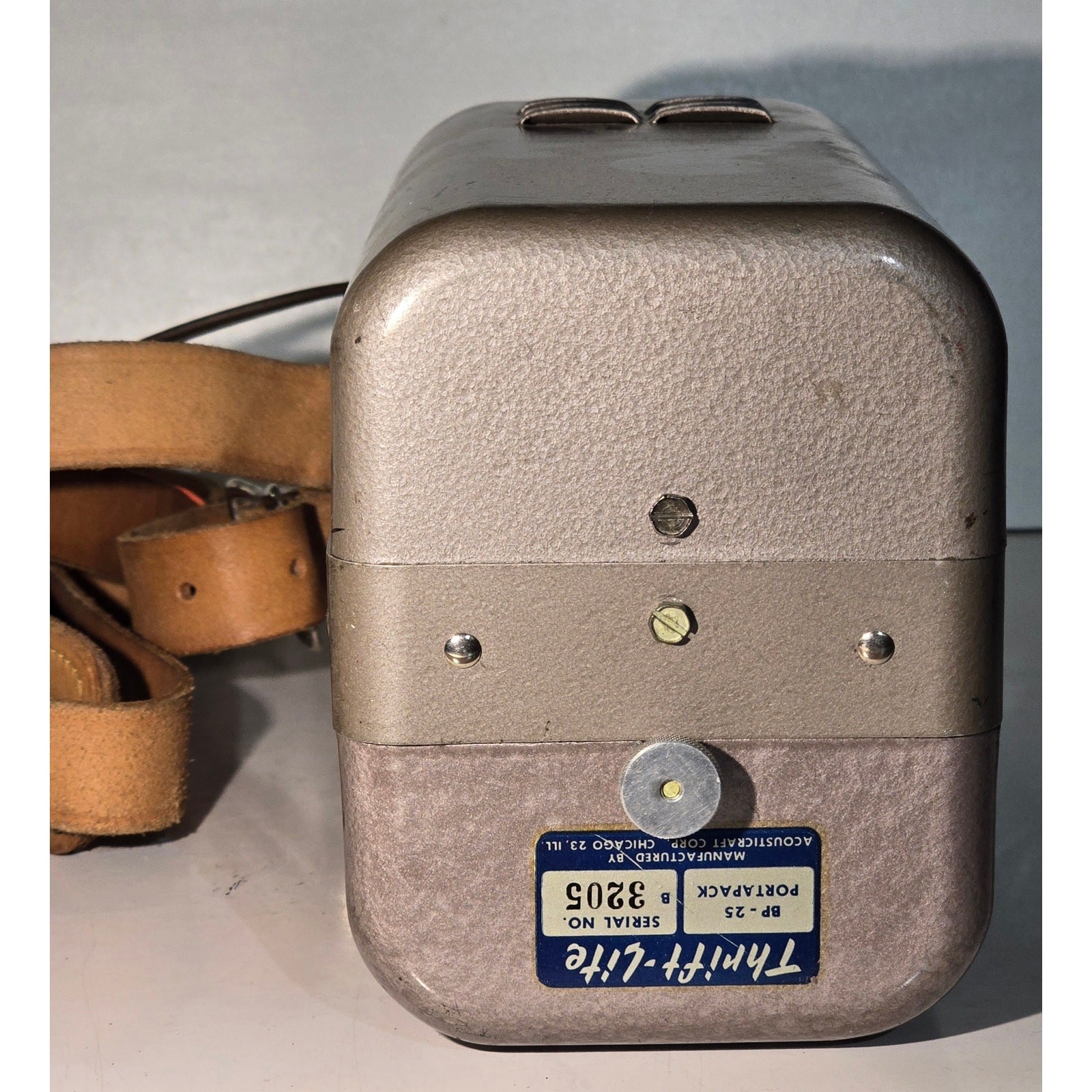 Thrift-Lite BP-25 Portapack Flash Unit Vintage Acousicraft Chicago