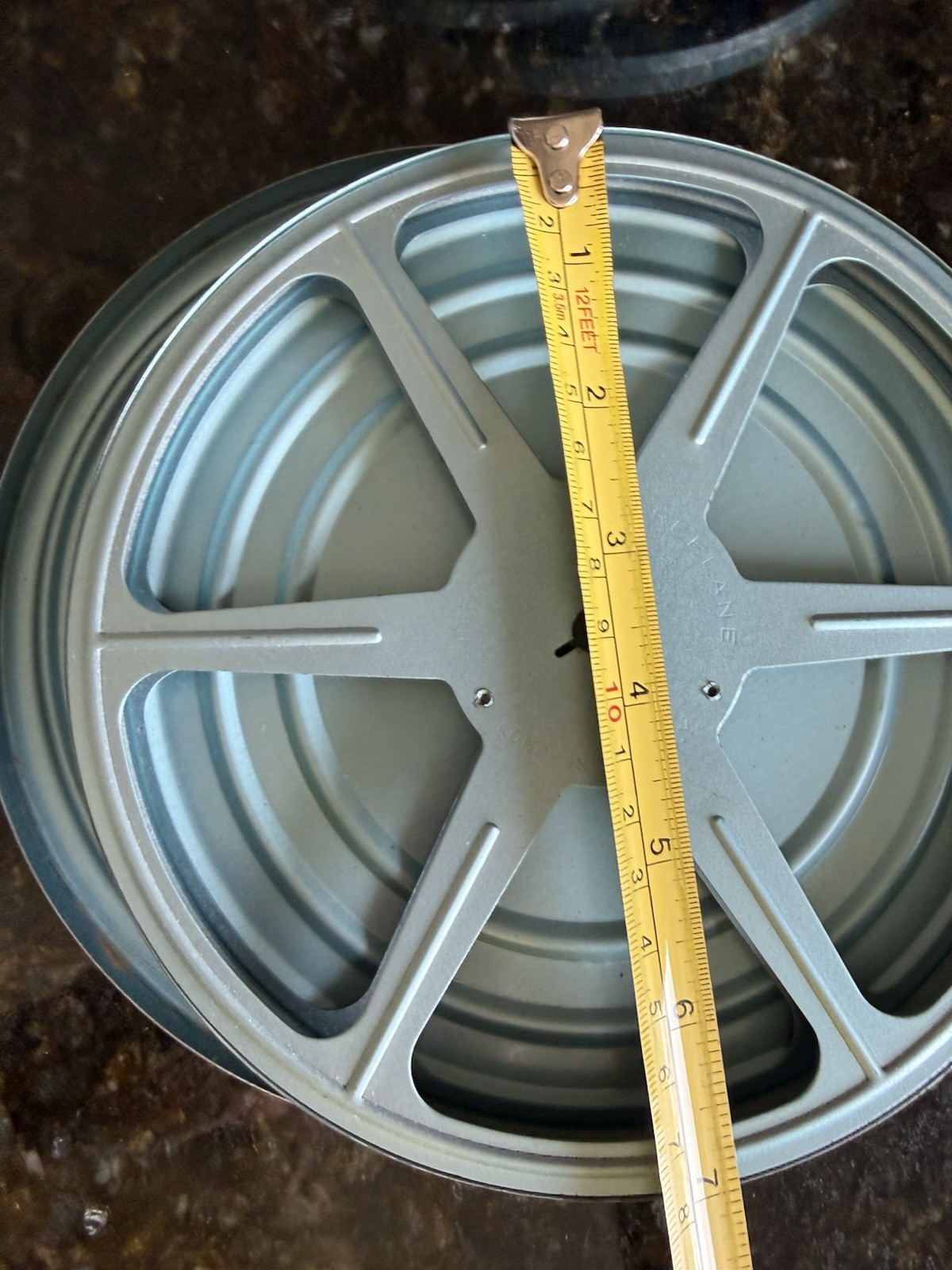 Brumberger & Thread-O-Matic 5″ 6″ 7” Film Reel Canisters Blue & Silver Lot of 6