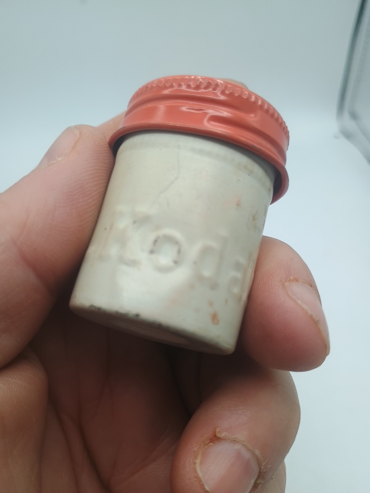 KODAK Panatomic-X Metal Film Cannister, White With Orange Top Vintage 35mm Film