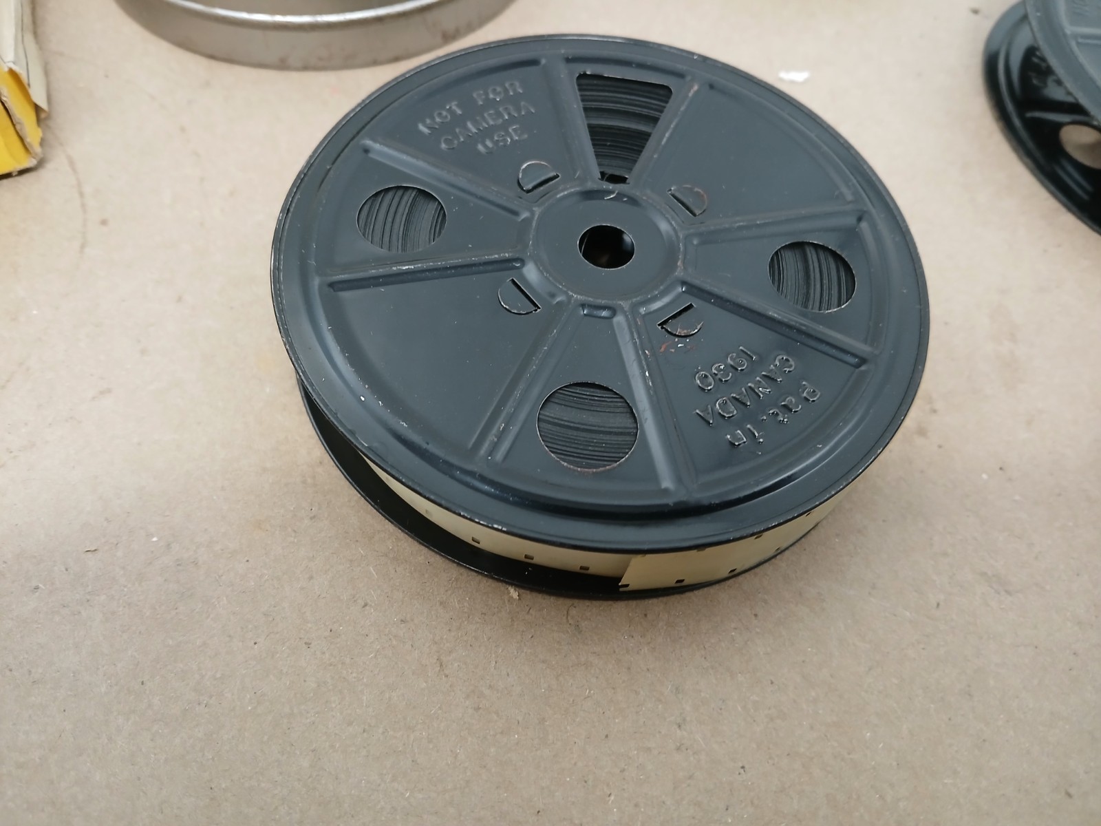 Lot of 5 Vintage 16mm Metal Film Reels with Film Early Home Movies Estate Find