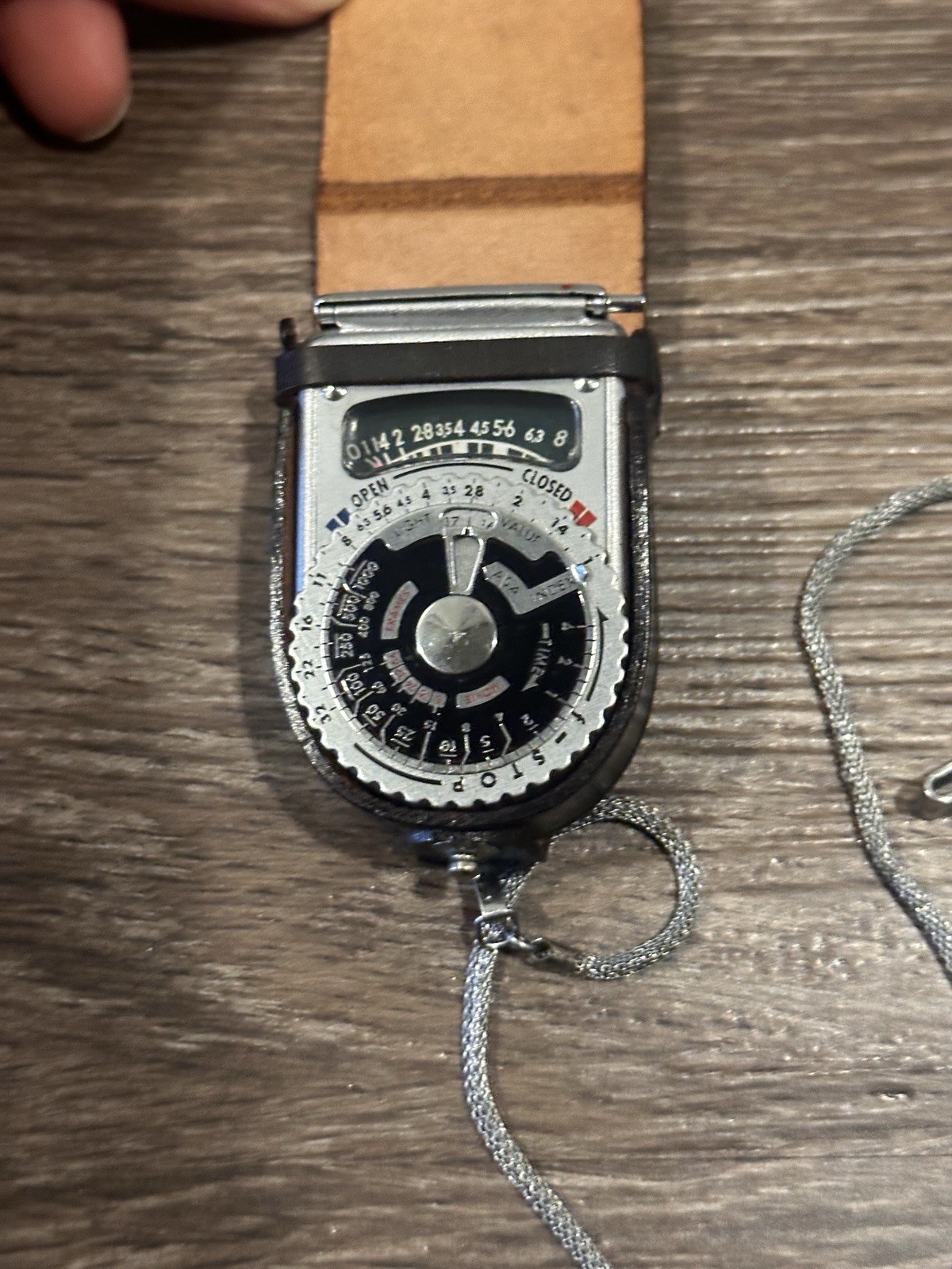 Vintage Sekonic Selenium Light Meter w/ Leather Case & Chain Japan
