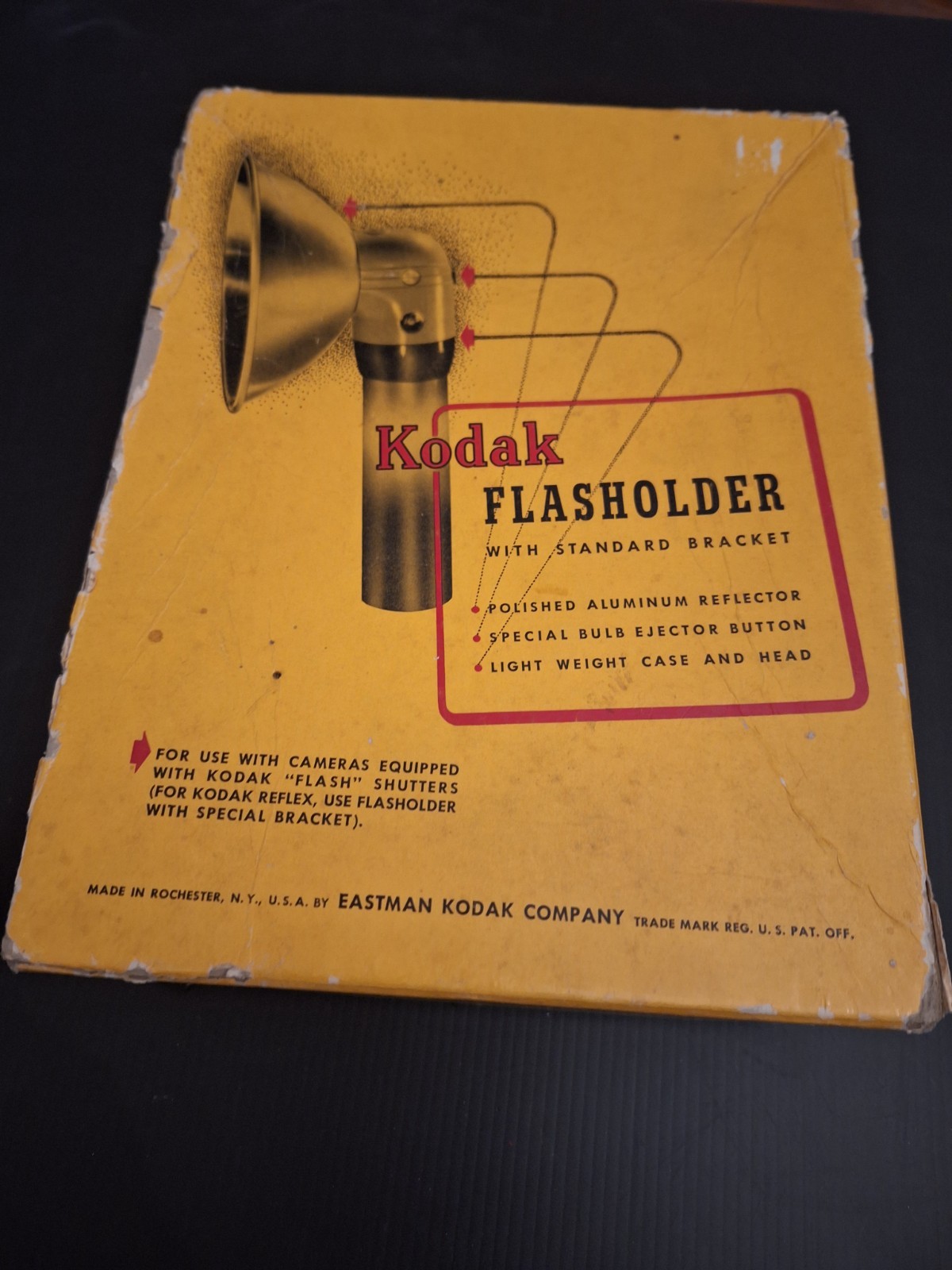 Vintage Kodak Flash Holder With Bracket for Kodak Reflex Original Box