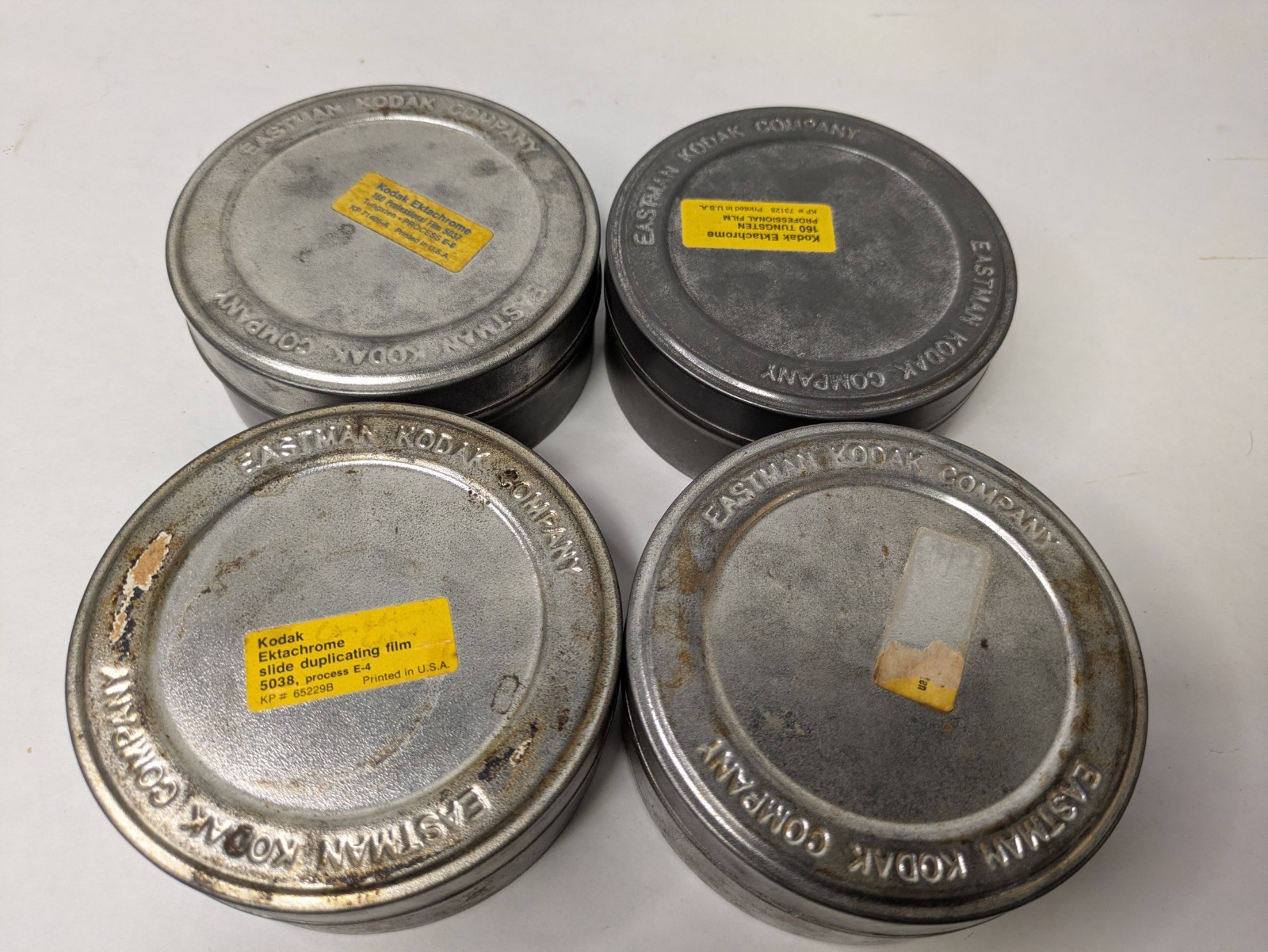 Lot Of 4 Vintage Eastman Kodak Co. 4″ Film Canister Metal Tin Can Container
