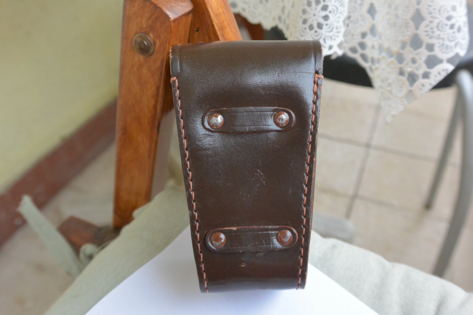 Original Leather Case Nippon Kogaku for Pocket Fan Flash Vintage
