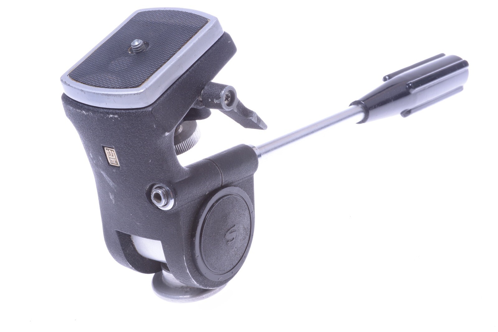 ✅ SLIK 2 WAY PAN & TILT TRIPOD HEAD 16MM CINE, MOVIE, FILM W/ PANORAMA PAN PLATE
