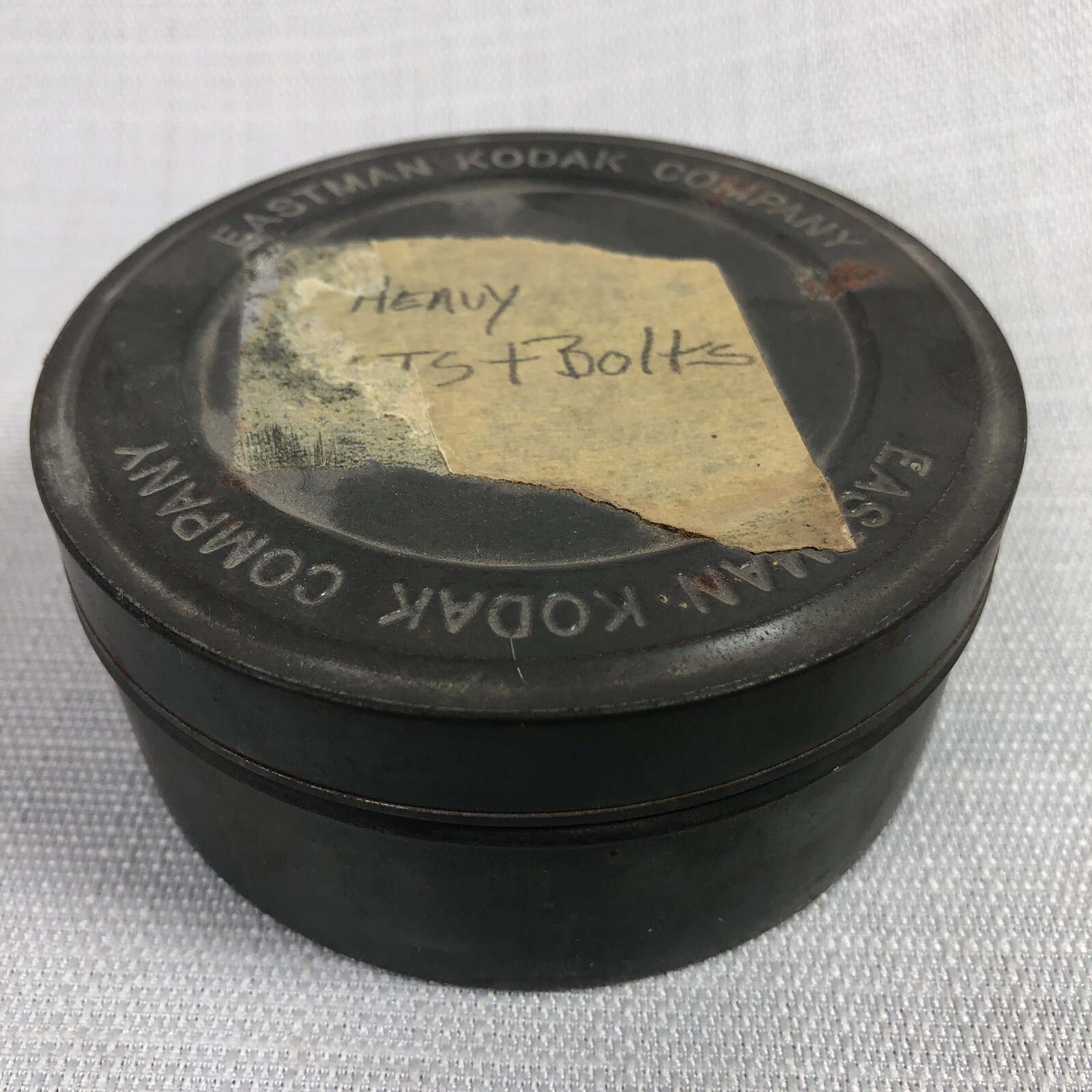 Vintage EASTMAN KODAK Company Round Metal Tin Film Container Box Holder Decor