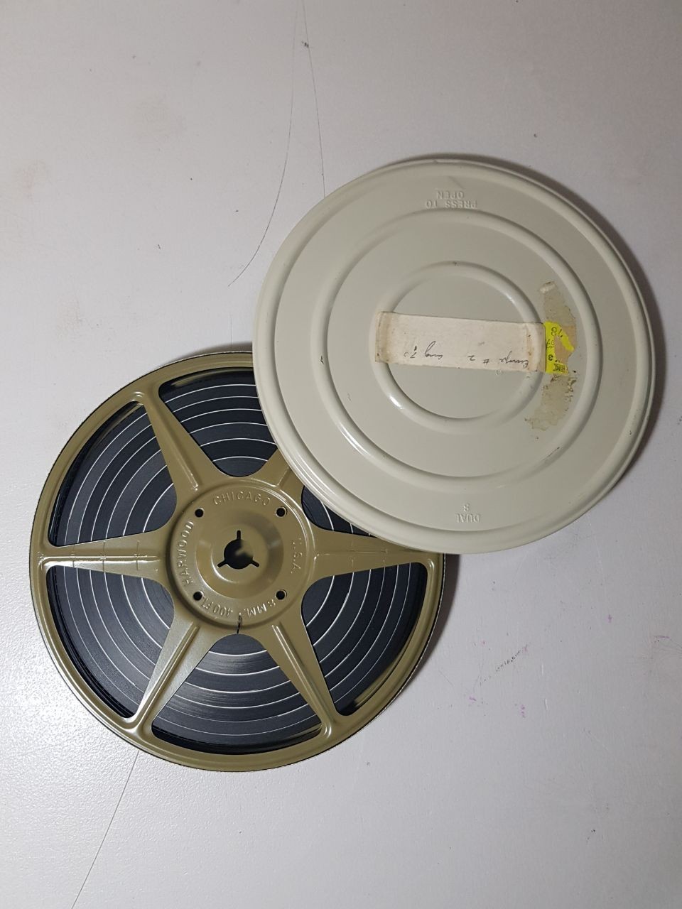 Vintage Kmart Focal Dual 8mm Film Reel Metal Cans Lot of 6 Harwood Chicago 400ft