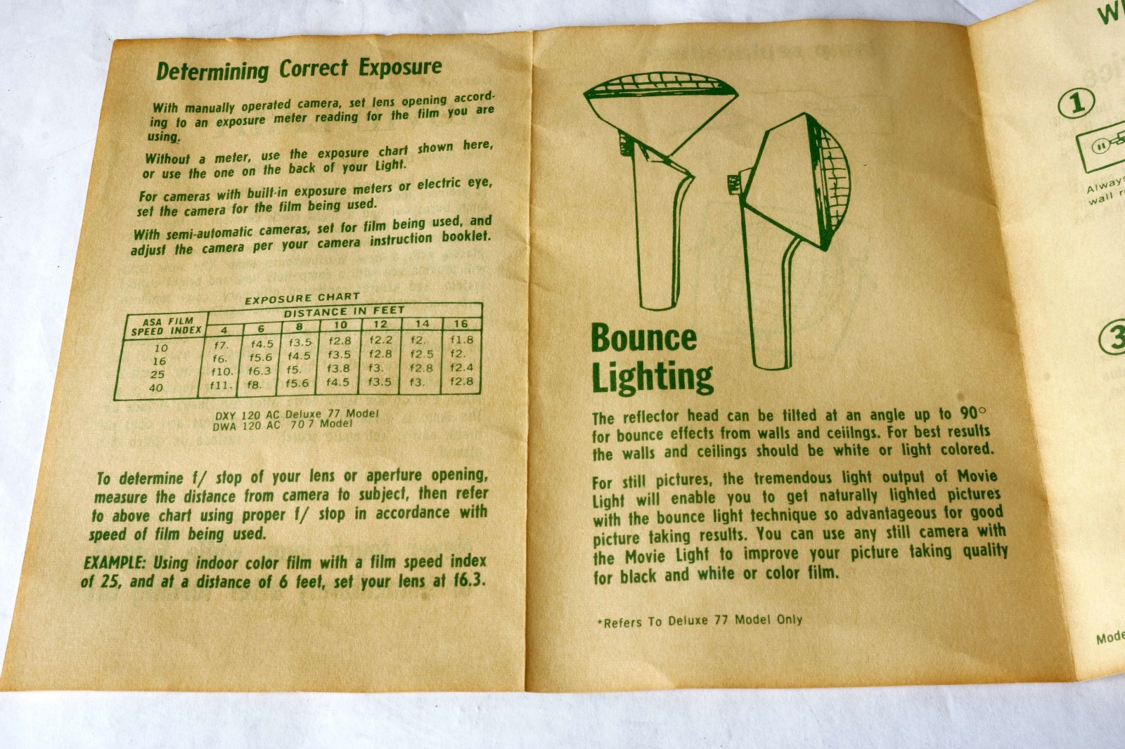 Vtg GE Movie Light Model 707 Underwriters Laboratories USA- Brighter Home Movies