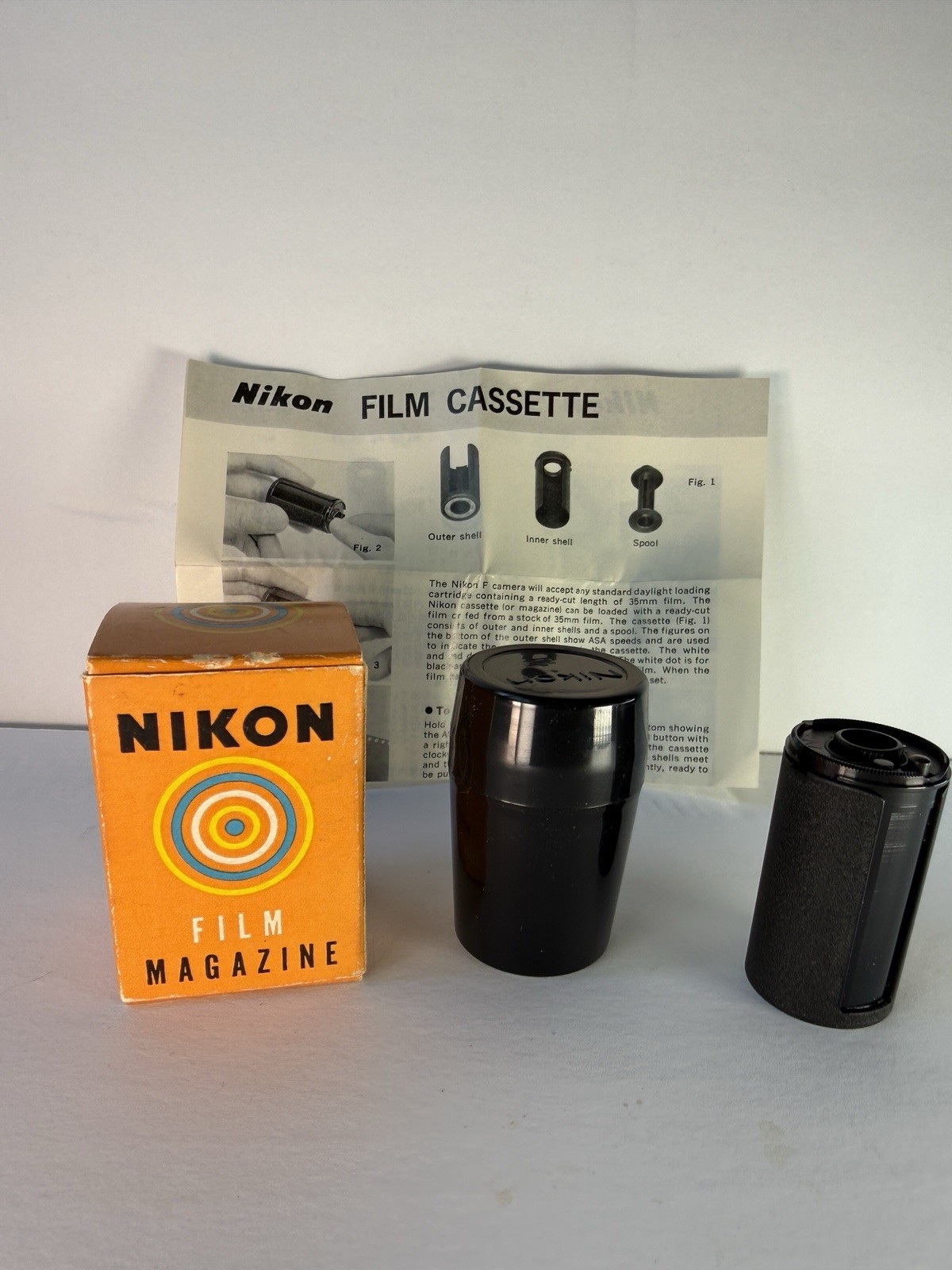 Original Nikon Reloadable Film Cassette for Early S RF Cameras w/ Case + Box