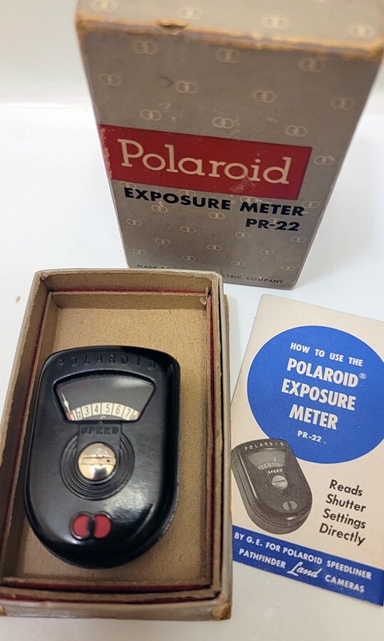 Vintage Polaroid Exposure Meter PR-22 W/Original Box & Manual General Electric