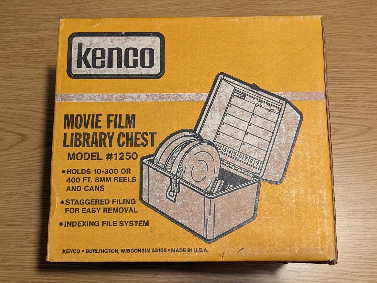 Vintage Kenco Movie Film Library Chest Model #1250 – NoS, In Box