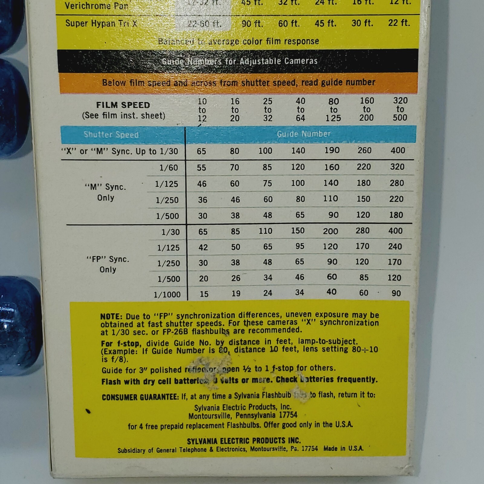 Sylvania Blue Dot Flashbulbs M3B NOS 1 Full Box & 7 Loose Camera Bulbs Vtg Flash