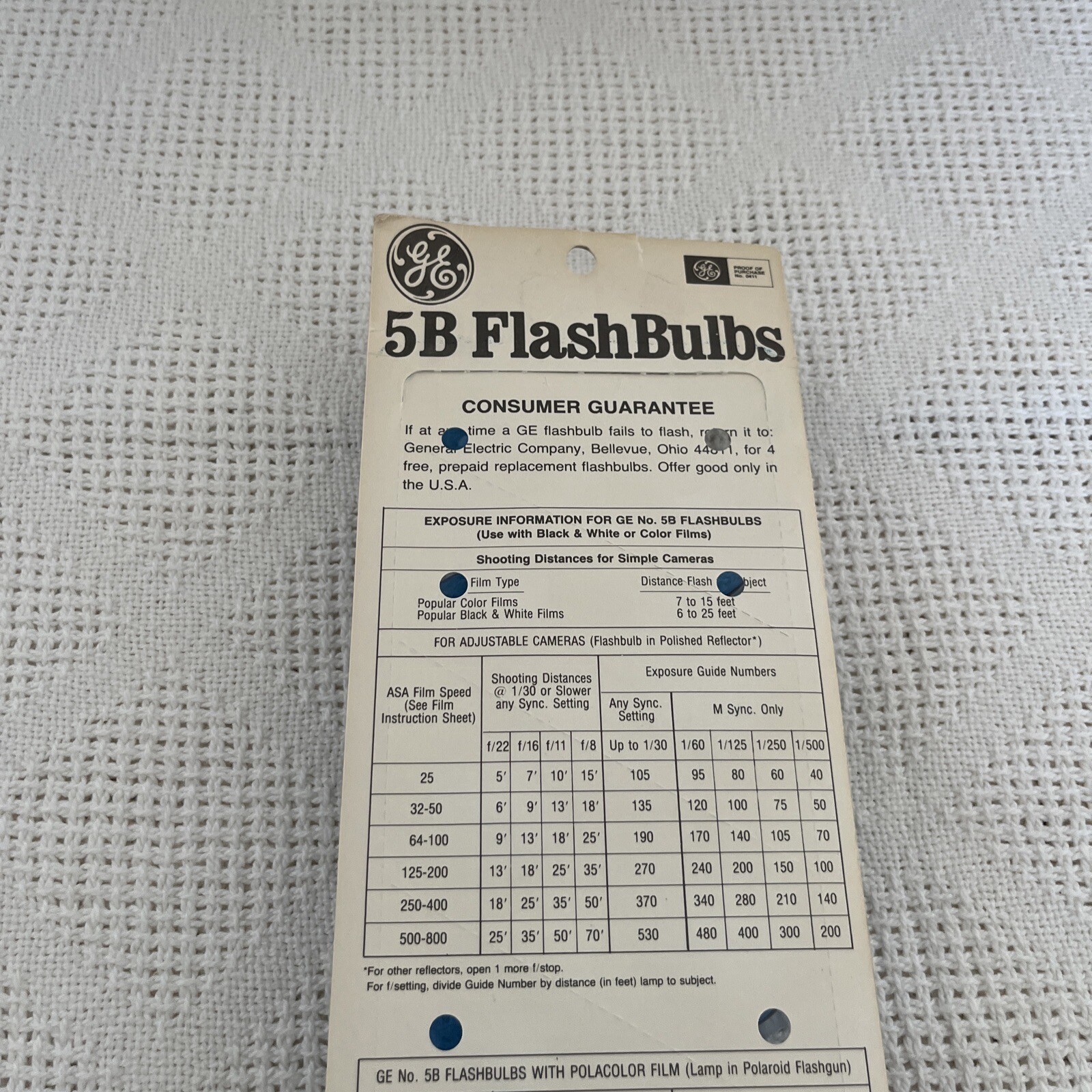 Vintage General Electric GE 5B Camera Flash Bulbs Blue NOS Pack Of 12