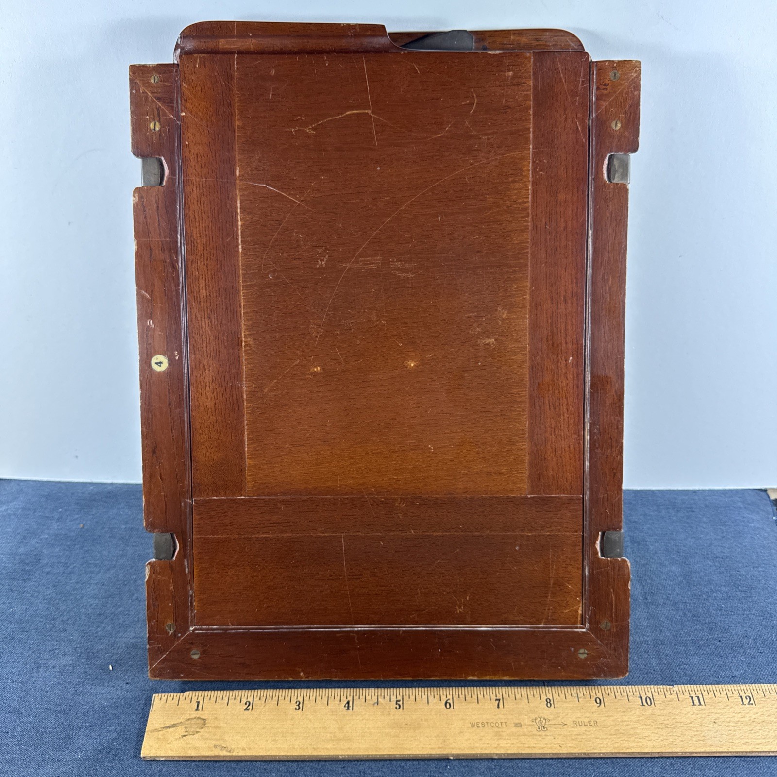 8×10 Double Sided Mahogany Book Style Glass Plate Holder Tailboard Wood Camera