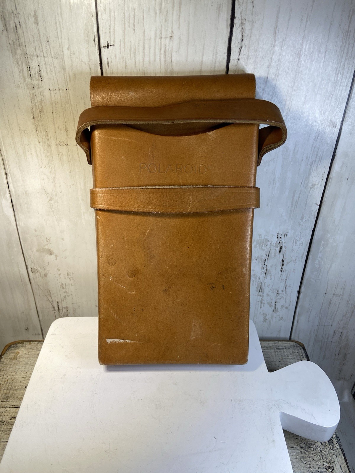 Antique Old Camera Case Paloroid Leather Folding Brown Original